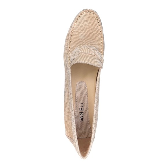 VANELI Tan Beige Corduroy Driving Moccasin Preppy Loafers Women's Size 8N-Italy - Picture 11 of 12